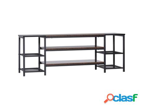 Mueble de TV HOMCOM 839-539v00rb (Acero - Negro - 140 x 40 x