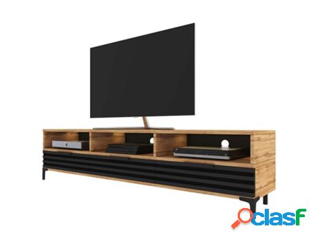 Mueble de TV SELSEY Rikke negro (160 x 39 x 31.5)
