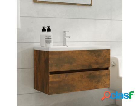 Mueble de lavabo VIDAXL Marrón (Madera contrachapada - 80 x