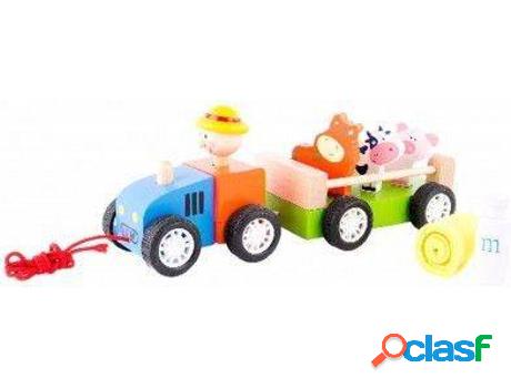 Muñeco HOGAR Y MÁS Arrastrador De Madera Infantil Tractor