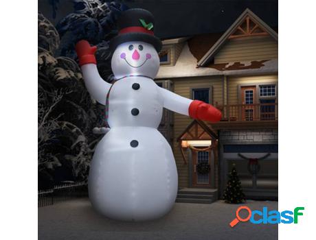 Muñeco de Nieve Inflable VIDAXL Luces LED (Tela - 600 cm)