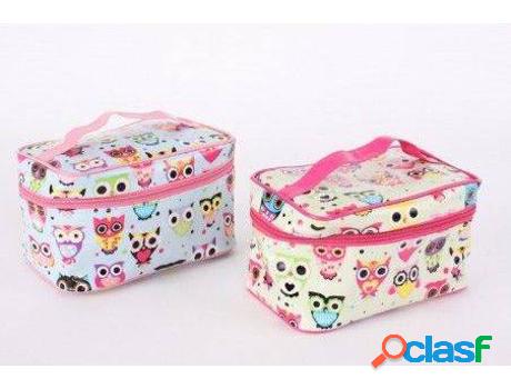 Neceser HOGAR Y MÁS Con Cremallera En Pvc Búho (20 x 12 x