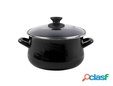 Olla black tapa vidrio 16 cm