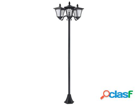Outsunny Farol Solar De Jardín Con 3 Luces Led Impermeable