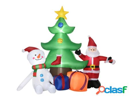 Outsunny Árbol De Navidad Inflable 190 Cm Con Luces Led