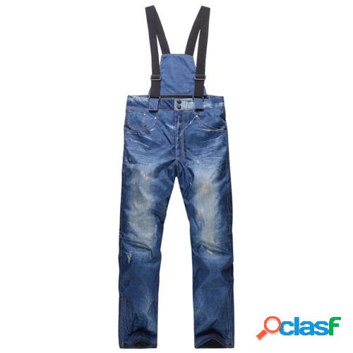 Pantalones de babero de esquí para hombre Pantalones de
