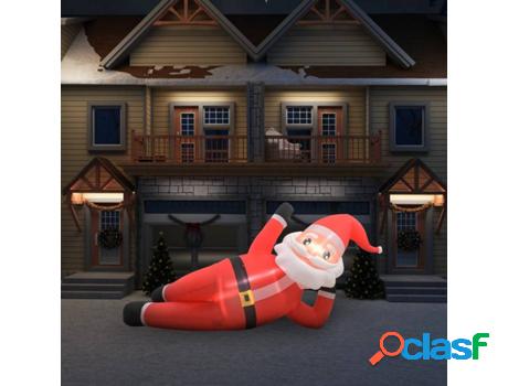 Papá Noel Inflable VIDAXL Luces LED (Tela - Rojo - 360 cm)