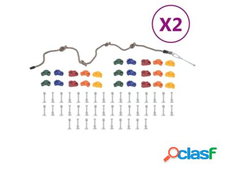 Piedras De Escalada Con Cuerda 50 Pcs VIDAXL (Multicolor)
