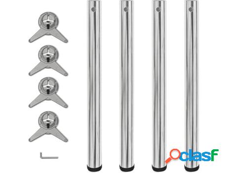 Piernas de Mesa VIDAXL Altura Ajustable Plateado 242133