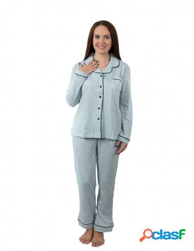 Pijama De Mujer Con Camisola De Botones M