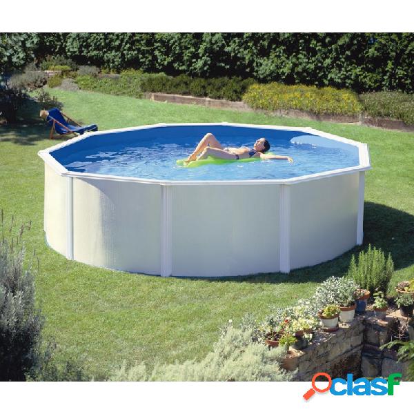 Piscina gre fidji kit460eco acero blanco redonda 460x120 cm