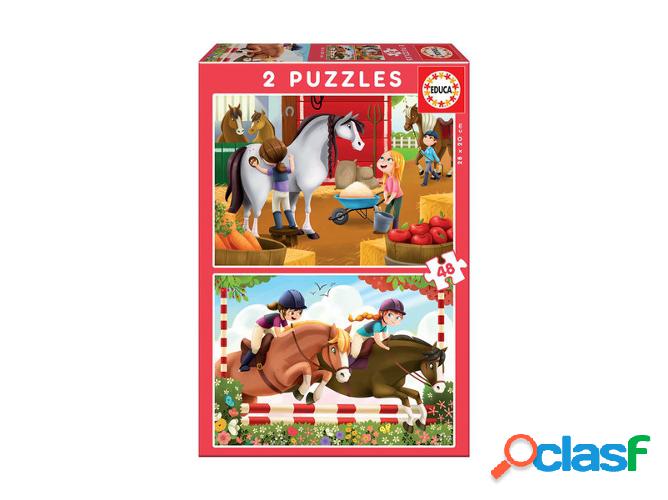 Puzzle Júnior EDUCA BORRAS Tratador Caballos (96 Piezas)