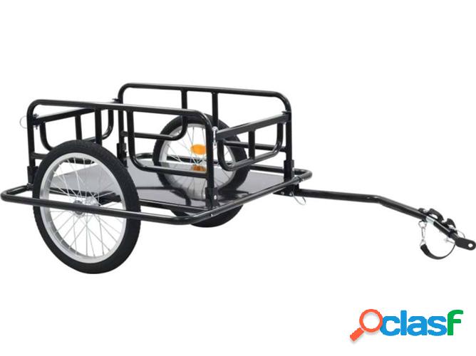 Remolque de Carga para Bicicleta VIDAXL Acero Negro (50Kg)