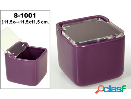 Salero Cerámica Violeta DRW (11,5x11,5x11,5 Cm)