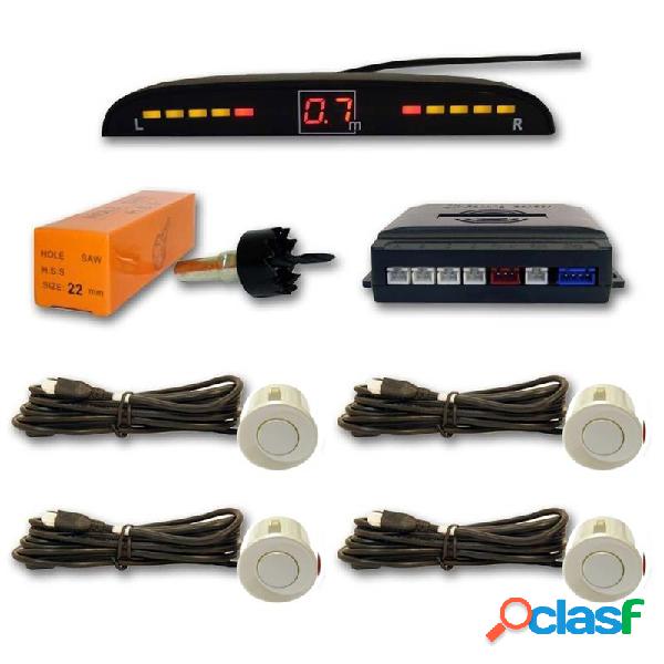 Sensor aparcamiento 4 sensores Blanco Perla y pantalla