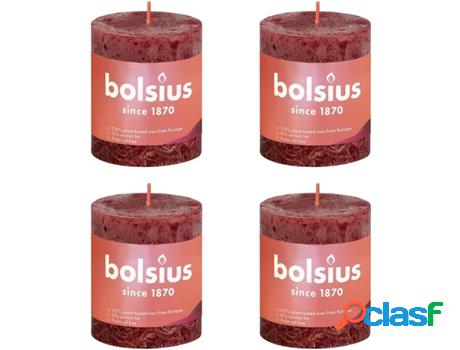 Set 6 Velas BOLSIUS Shine Terciopelo (Rojo - Duración: 35h)