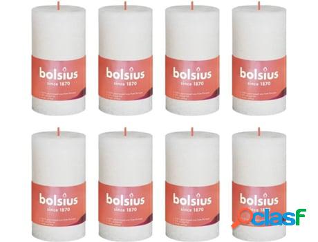 Set 8 Velas BOLSIUS Shine Perla Suave (Blanco - Duración: