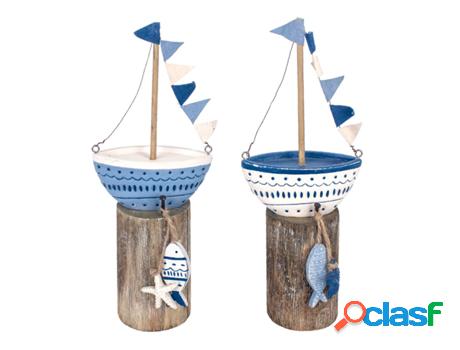 Signes Grimalt - Barco con base 2 Unidades Azul de Madera |