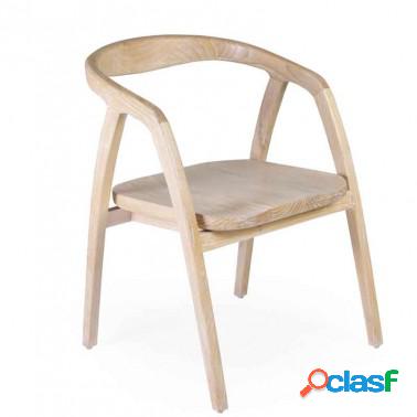 Silla con reposabrazos madera blanqueada