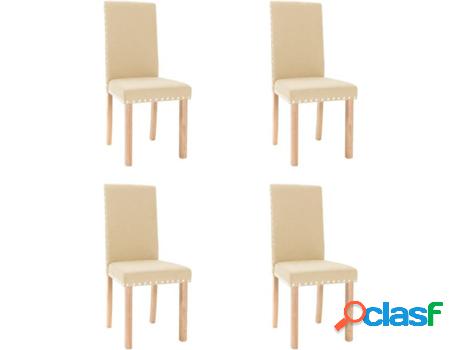 Sillas de Comedor VIDAXL 4 Piezas (Beige - Tela - 42x51x95