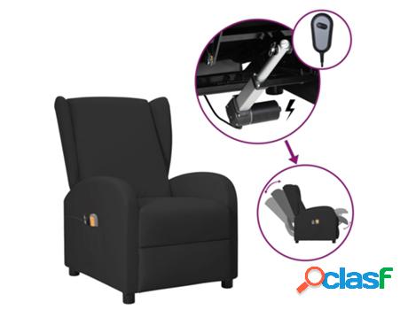 Sillón Reclinable Eléctrico VIDAXL (Negro - Cuero