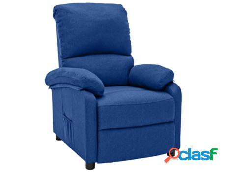 Sillón VIDAXL reclinable Azul (Tela - 74.5 x 94 x 103.5 cm)