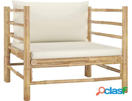 Sofá de Jardín VIDAXL Cojines 313148 Marrón (Bambú - 74