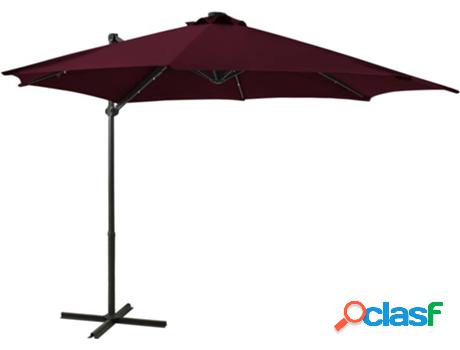 Sombrilla VIDAXL con Luces LED (Rojo - Poliéster - 300 cm)