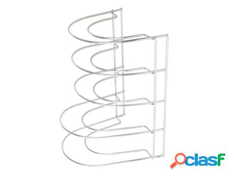 Soporte vertical 5 niveles para sartenes, tapaderas, acero