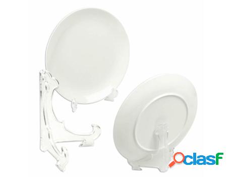 Soportes plato metacrilato 14 cm blister 2