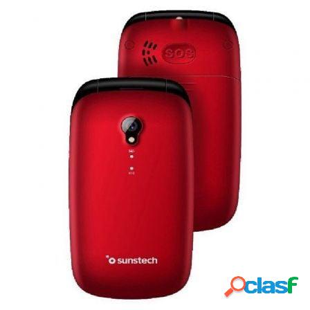 Telefono movil sunstech celt17 para personas mayores/ rojo