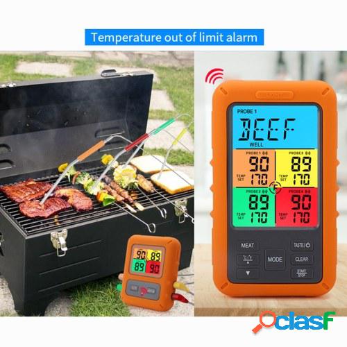 Termómetro inalámbrico de carne con 4 sondas 328Ft de