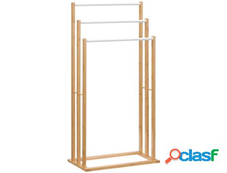 Toallero De Pie De Bambú Con 3 Barras HOMCOM (Madera -