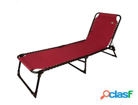 Tumbona AKTIVE (Rojo - Hierro, Poliéster600D - 59x190x30