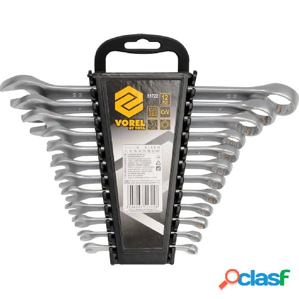 VOREL Set de llaves inglesas de combinación 12 piezas 6-22