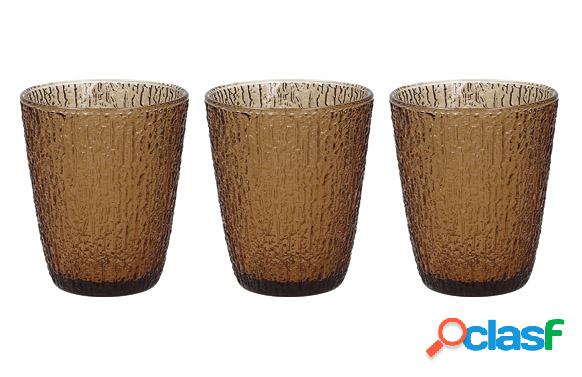 Vaso de vidrio Color Davor Ambar 3 unidades