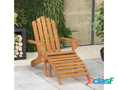 Vidaxl Silla De Jardín Adirondack Con Reposapiés Madera
