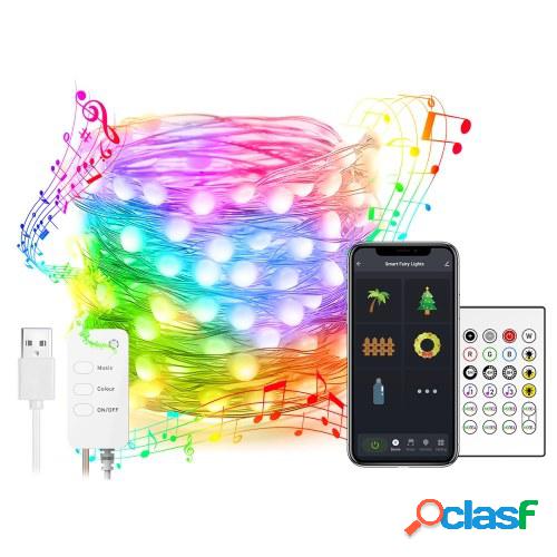 Wi-Fi BT Smart USB Luz de alambre de cobre LED Cadena de luz