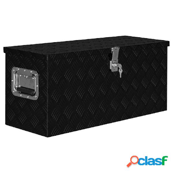 vidaXL Caja de aluminio negra 80x30x35 cm