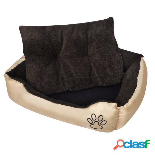 vidaXL Cama para perros beige y marrón XXL