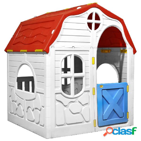 vidaXL Casita de juegos plegable para niños con puertas y