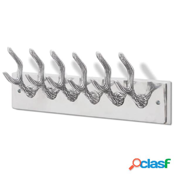 vidaXL Colgador de aluminio con ganchos para ropa, abrigos