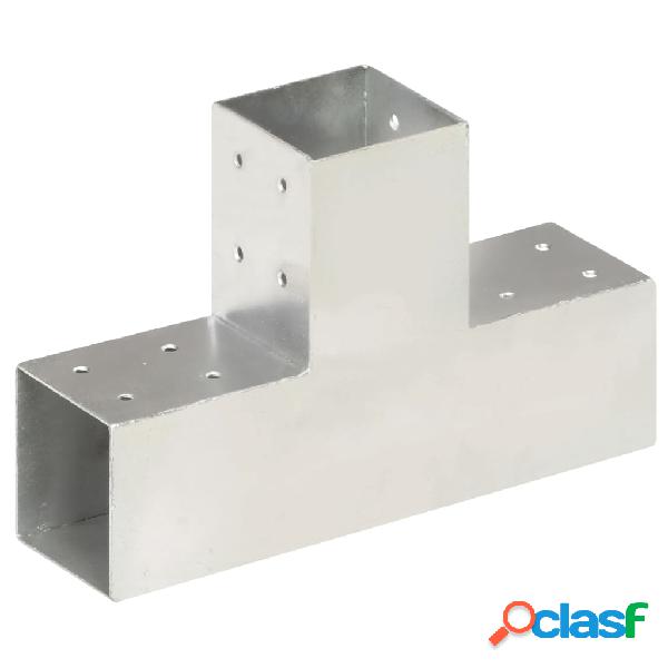 vidaXL Conector de postes en forma de T metal galvanizado