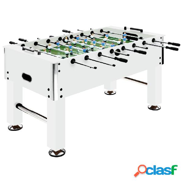 vidaXL Futbolín de acero blanco 60 kg 140x74,5x87,5 cm