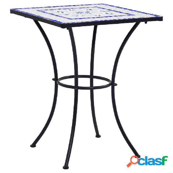 vidaXL Mesa de mosaico para cafetería cerámica azul y