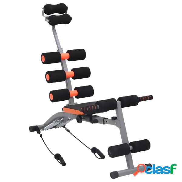 vidaXL Máquina de abdominales en forma de L con tiras