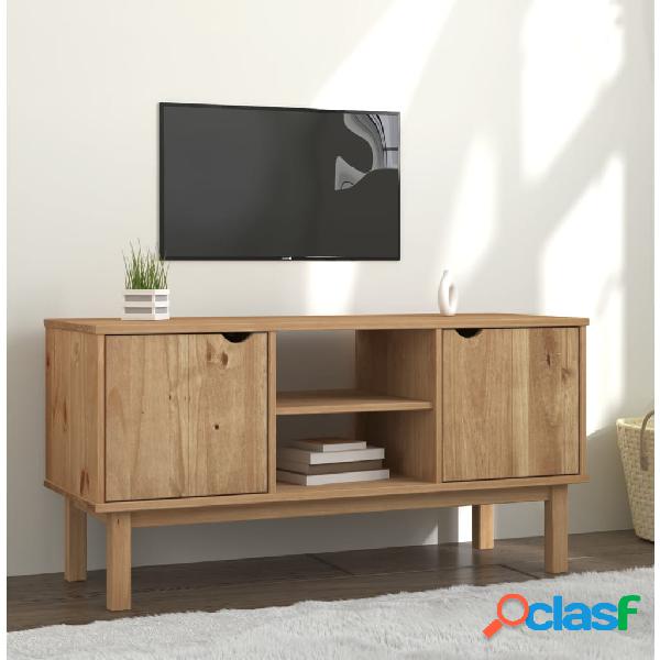 vidaXL Mueble de TV de madera maciza de pino 113,5x43x57 cm