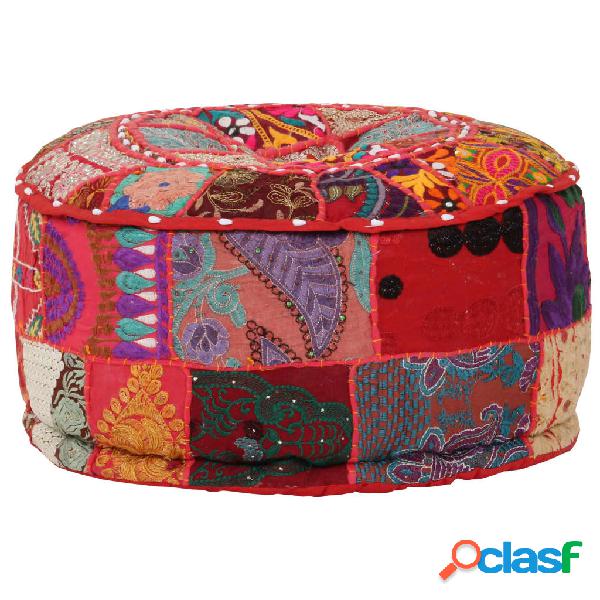 vidaXL Puf redondo de pachtwork algodón hecho a mano 40x20