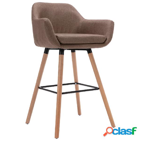 vidaXL Taburete de cocina con reposabrazos tela gris taupe