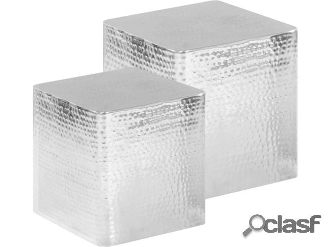 2 Mesas de Centro ART PLANET Aluminio Plateado